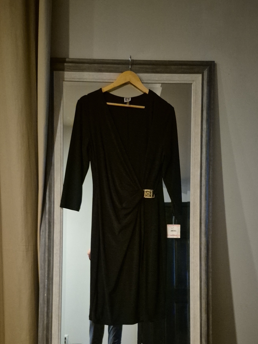 Classic Black Wrap-Style Women's Dress Sz 10 Ann Klein